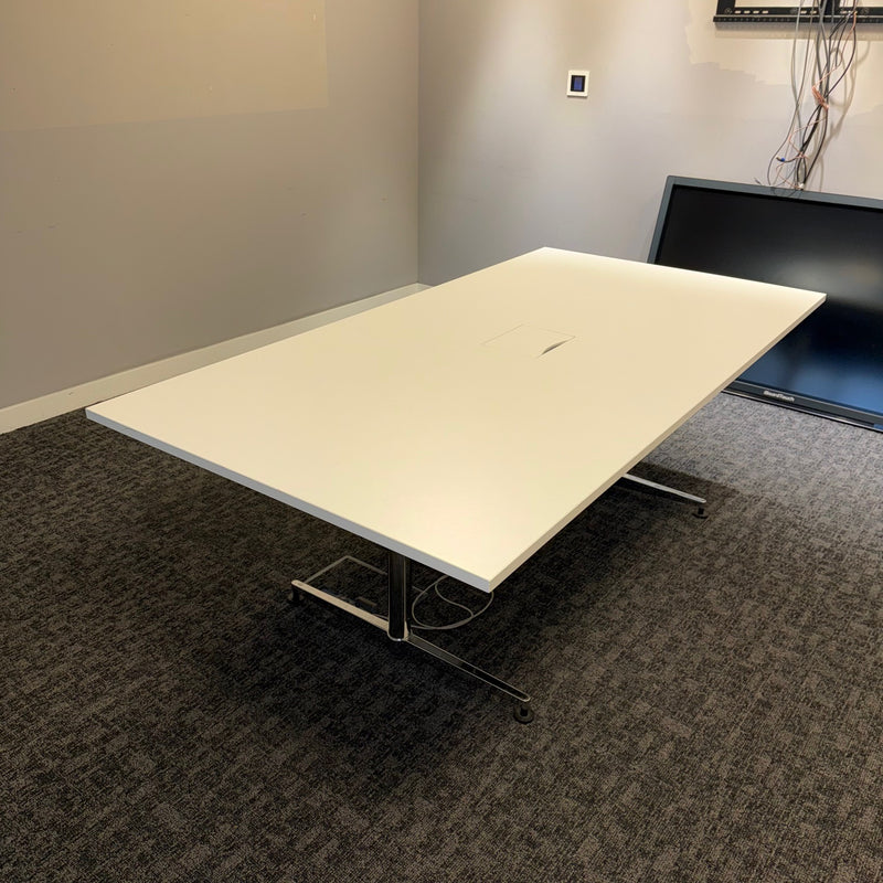 Used Kusch-Co White Meeting Table with Chrome Legs