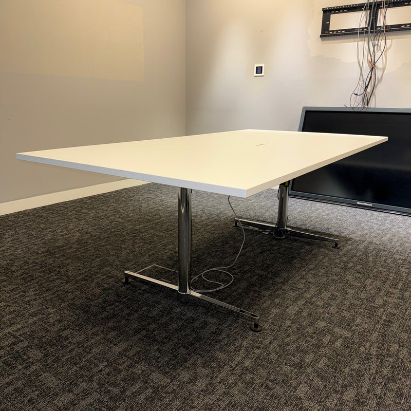 Used Kusch-Co White Meeting Table with Chrome Legs