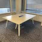 Used Kusch-Co White Meeting Table with Central Power