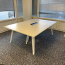 Used Kusch-Co White Meeting Table with Central Power