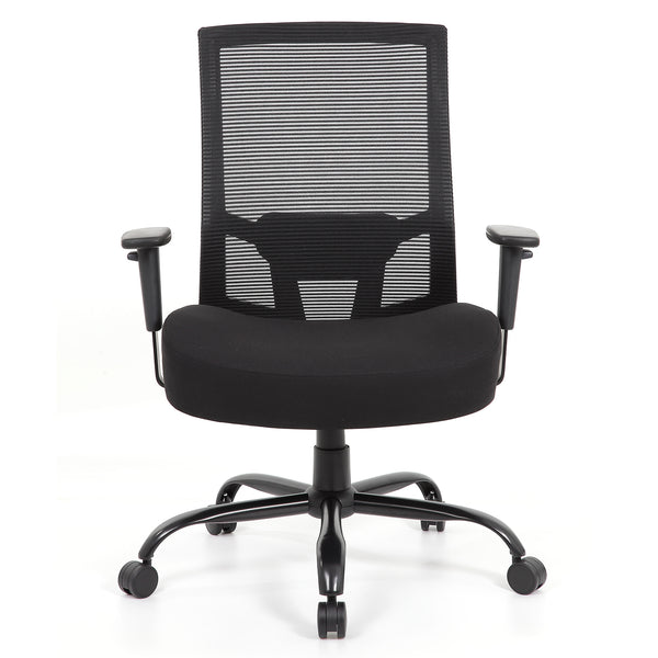 Isla bariatric operator chair with black fabric seat and mesh back