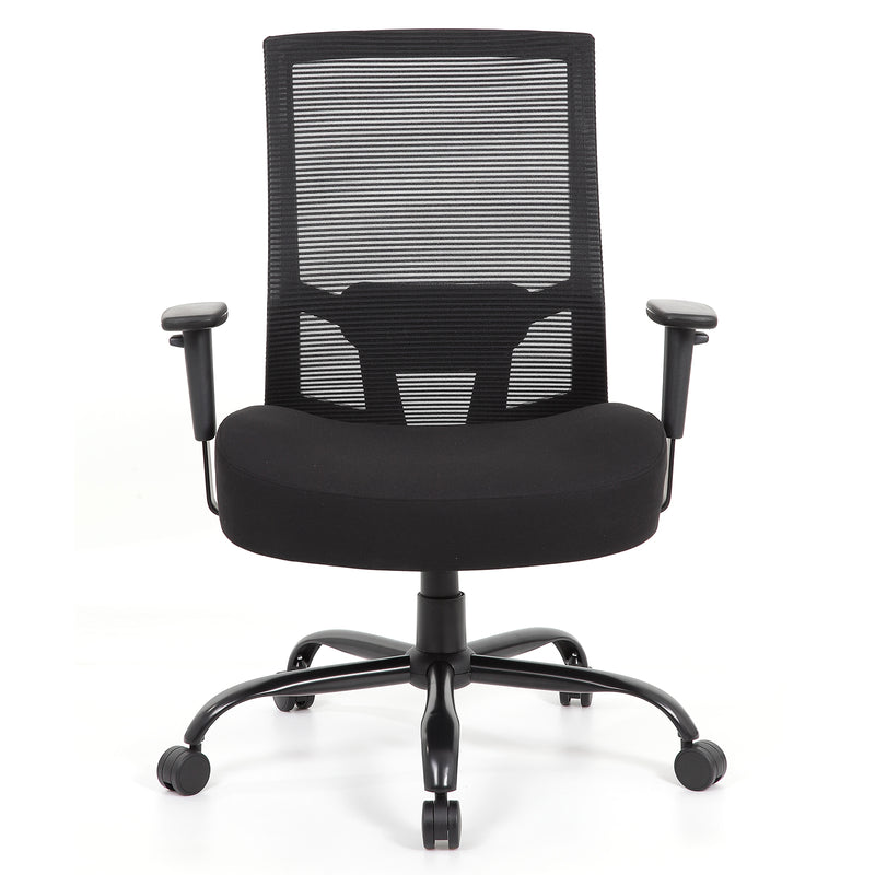 Isla bariatric operator chair with black fabric seat and mesh back