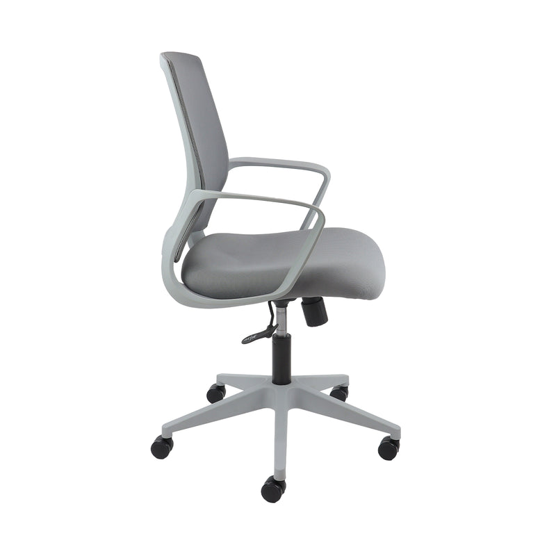 Jonas grey mesh back operator chair with grey fabric seat and grey base