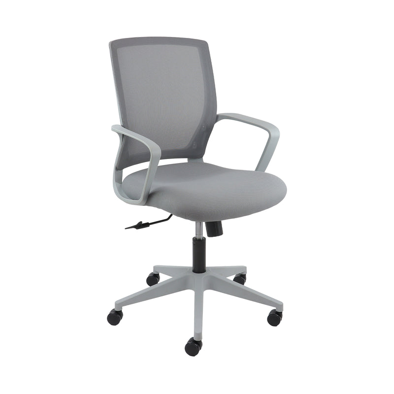 Jonas grey mesh back operator chair with grey fabric seat and grey base