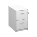 Wooden 2 drawer filing cabinet with silver handles 730mm high - White