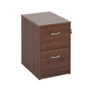 Wooden 2 drawer filing cabinet with silver handles 730mm high - Walnut