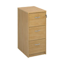 Wooden 3 drawer filing cabinet with silver handles 1045mm high - Oak