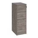 Wooden 4 drawer filing cabinet with silver handles 1360mm high - Grey Oak