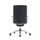 Lusso - Executive Task Chair in Black Faux Leather with Aluminium Mechanism and Base