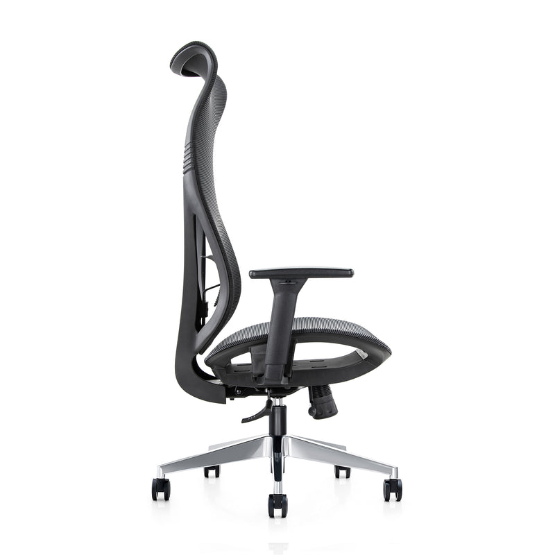 Mala-H-CH - Ultra High Back Task Chair with Adjustable Lumbar and Chrome Base