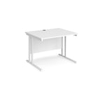 Maestro 25 straight desk 800mm deep - White