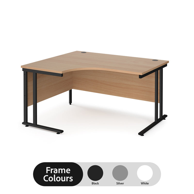 Maestro 25 left hand ergonomic desk - Beech