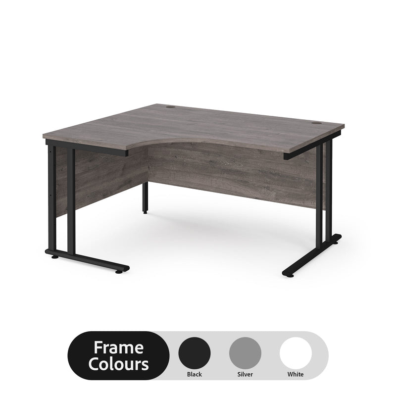 Maestro 25 left hand ergonomic desk - Grey Oak