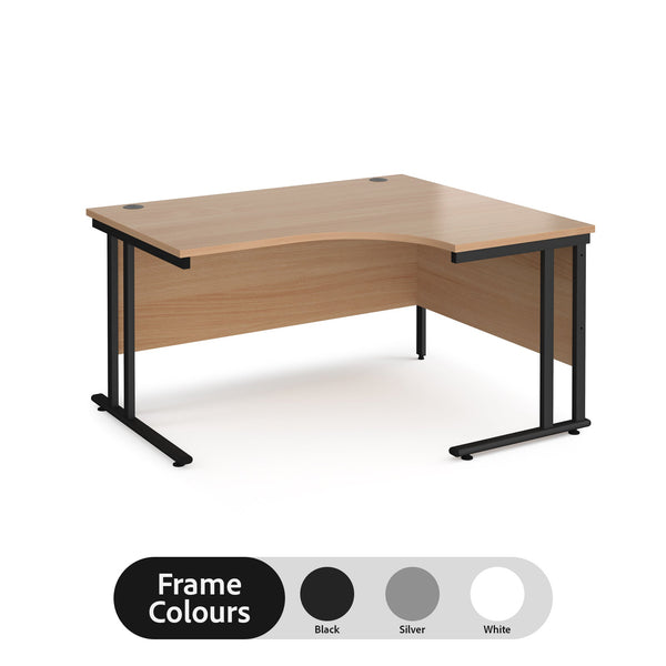 Maestro 25 right hand ergonomic desk - Beech