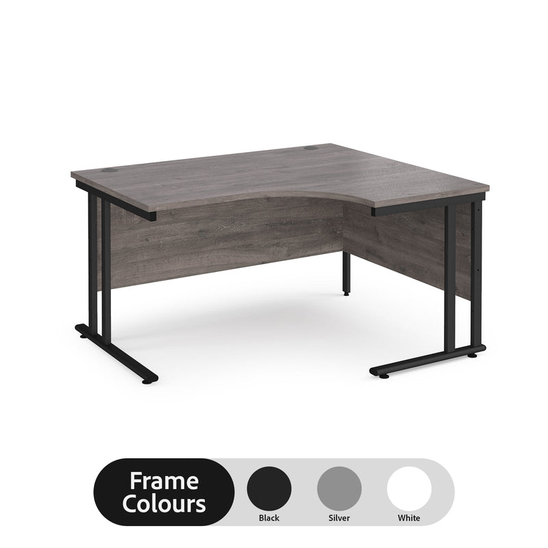 Maestro 25 right hand ergonomic desk - Grey Oak