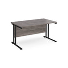 Maestro 25 straight desk 800mm deep - Grey Oak