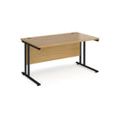 Maestro 25 straight desk 800mm deep - Oak