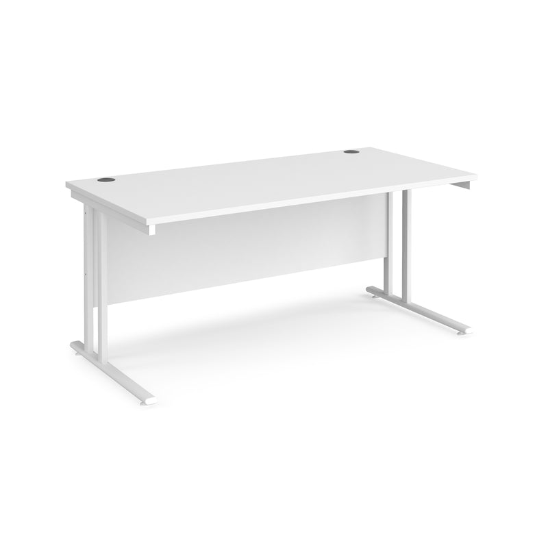 Maestro 25 straight desk 800mm deep - White