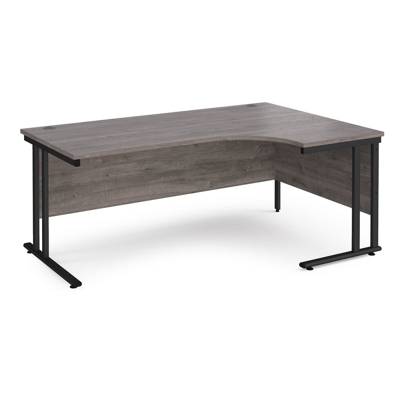 Maestro 25 right hand ergonomic desk - Grey Oak