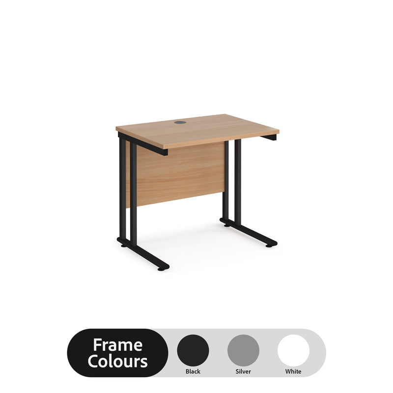 Maestro 25 straight desk 600mm deep - Beech