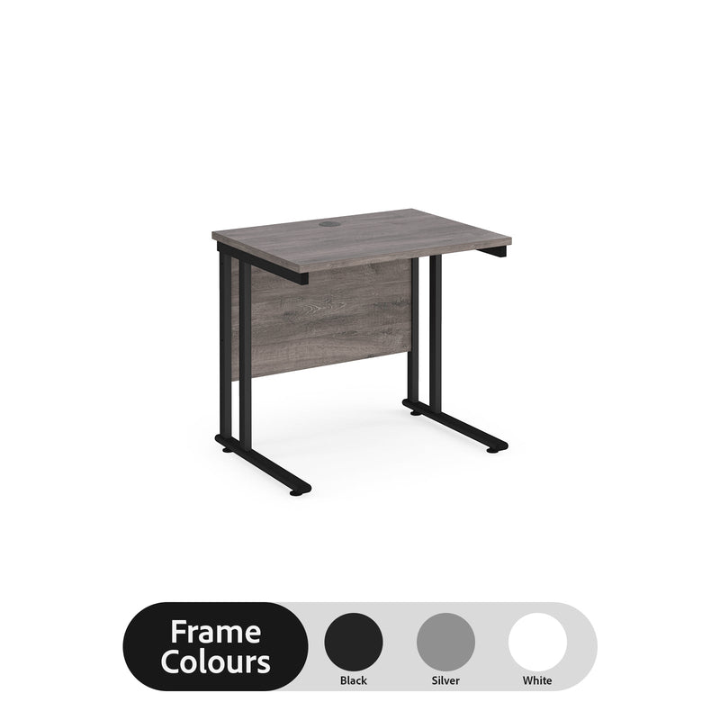 Maestro 25 straight desk 600mm deep - Grey Oak