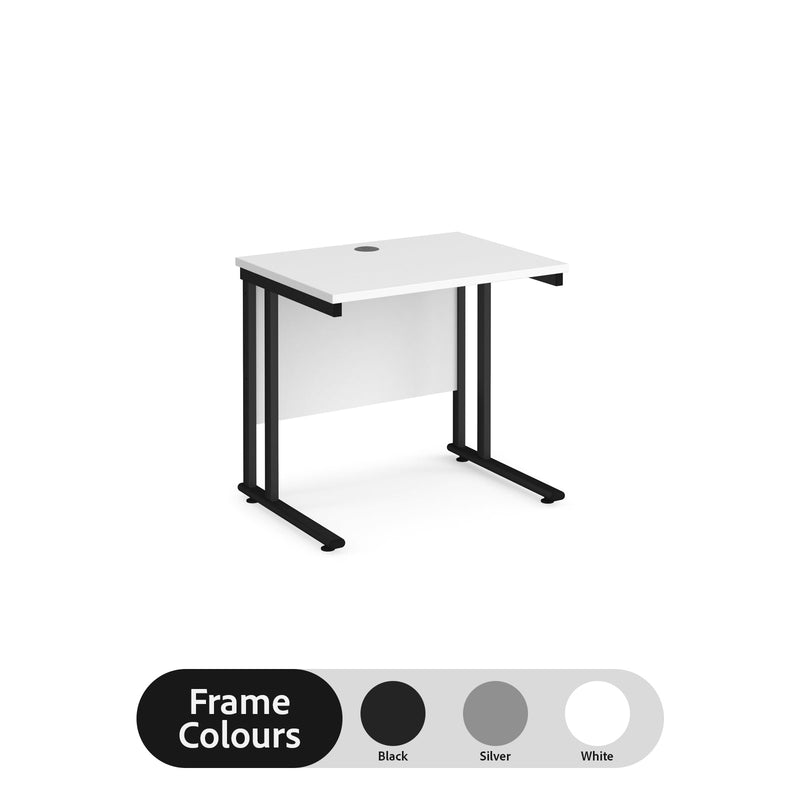 Maestro 25 straight desk 600mm deep - White