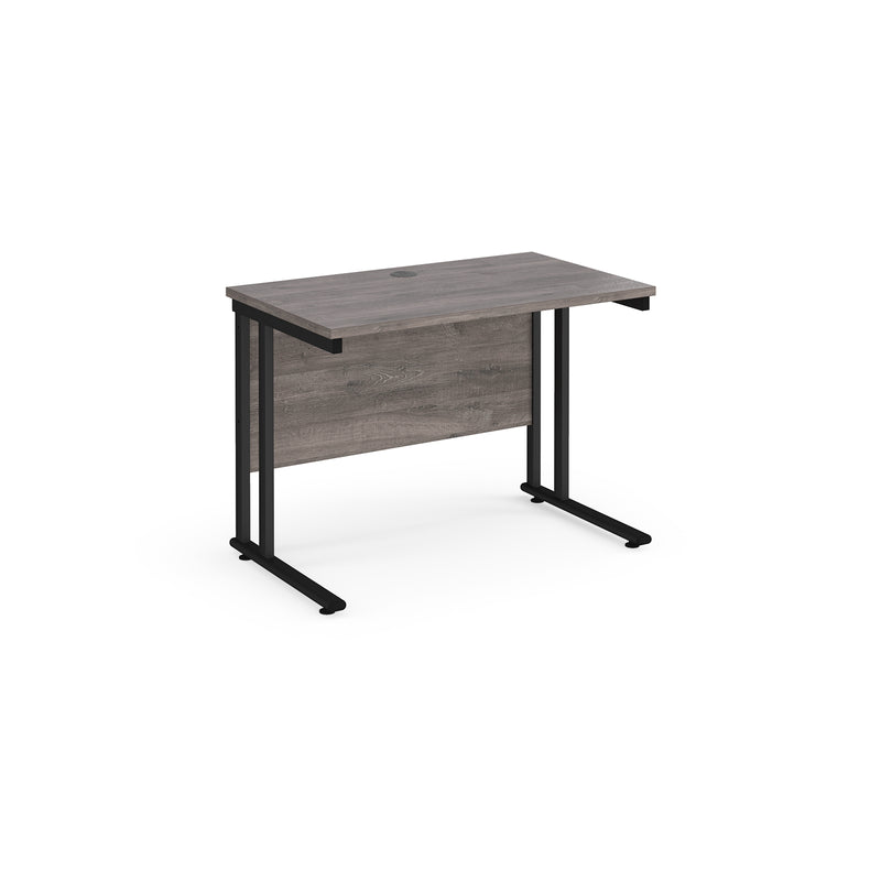 Maestro 25 straight desk 600mm deep - Grey Oak