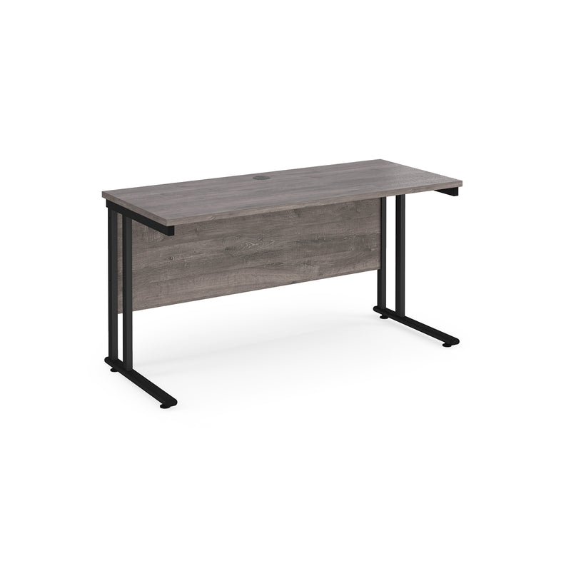 Maestro 25 straight desk 600mm deep - Grey Oak