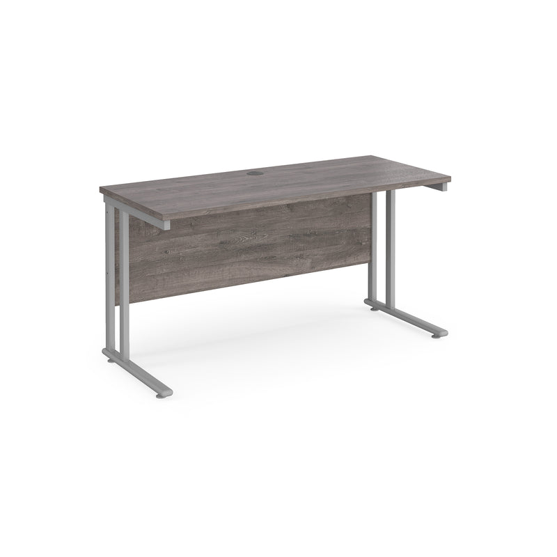 Maestro 25 straight desk 600mm deep - Grey Oak