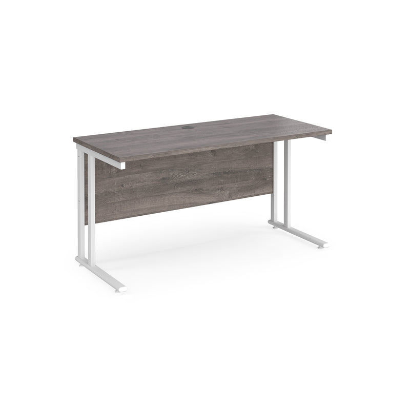 Maestro 25 straight desk 600mm deep - Grey Oak