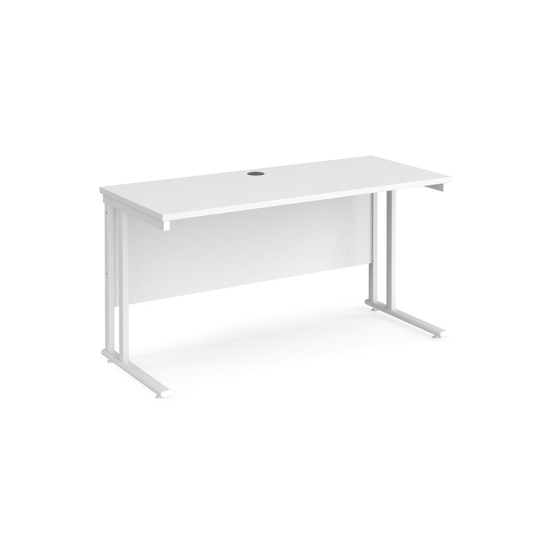 Maestro 25 straight desk 600mm deep - White