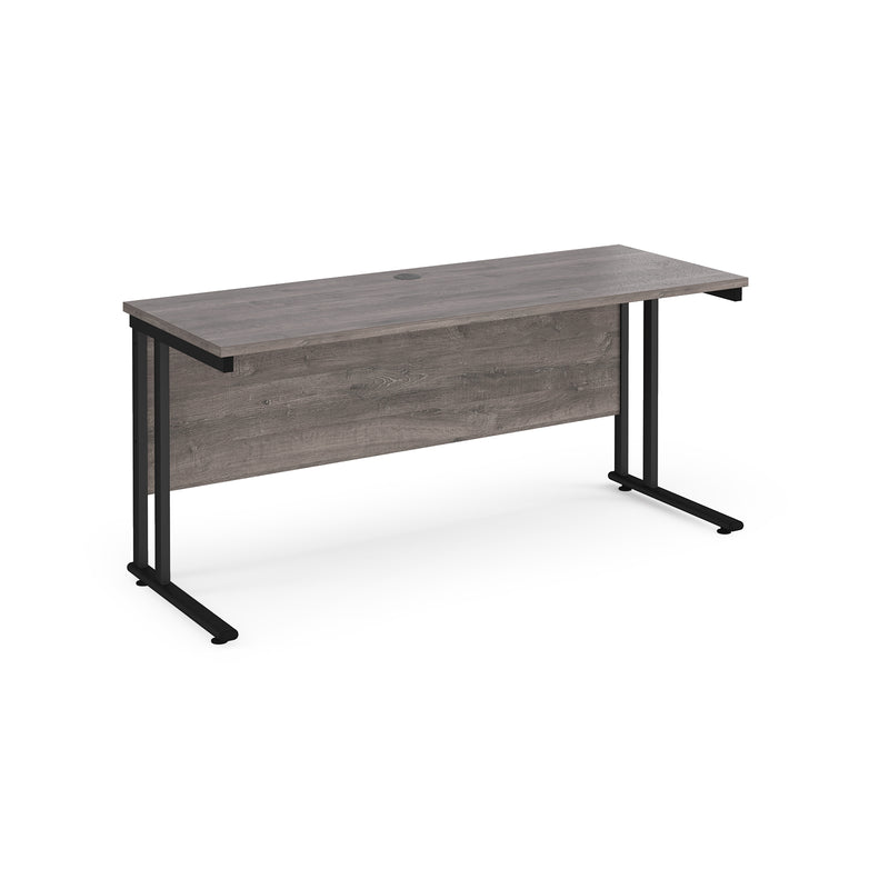 Maestro 25 straight desk 600mm deep - Grey Oak