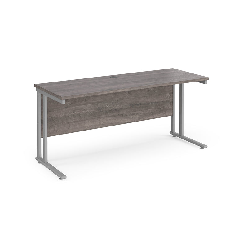 Maestro 25 straight desk 600mm deep - Grey Oak