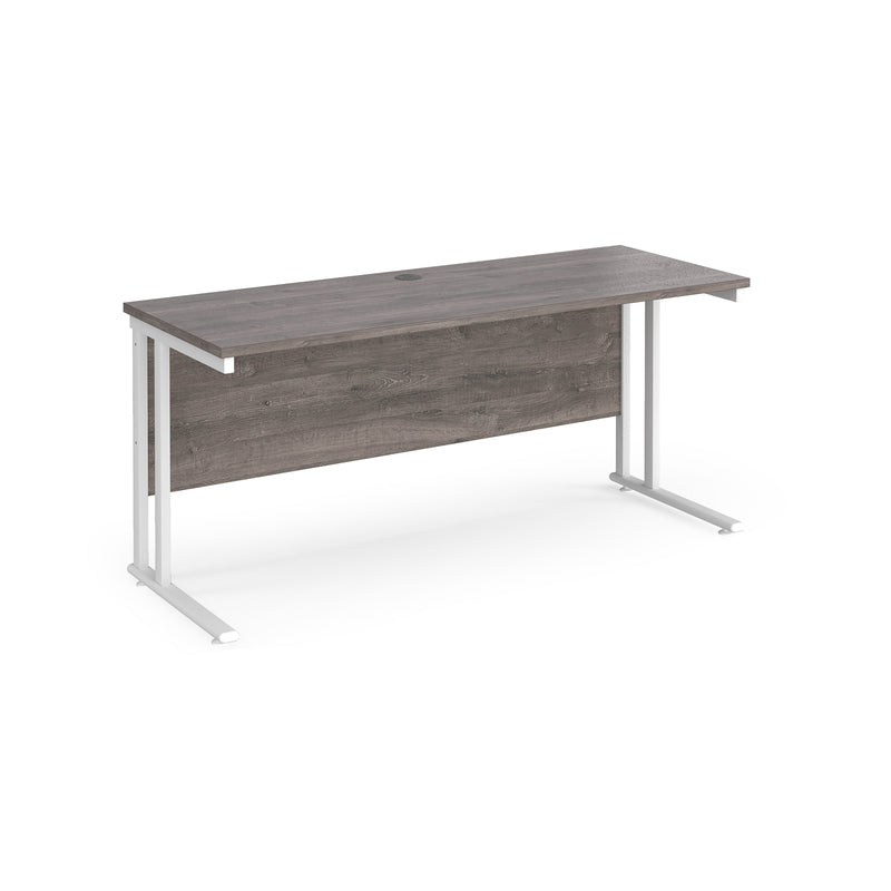 Maestro 25 straight desk 600mm deep - Grey Oak