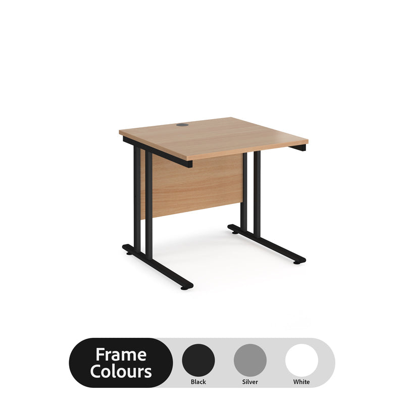 Maestro 25 straight desk 800mm deep - Beech