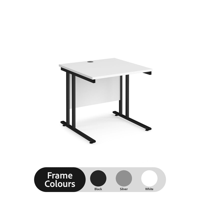 Maestro 25 straight desk 800mm deep - White