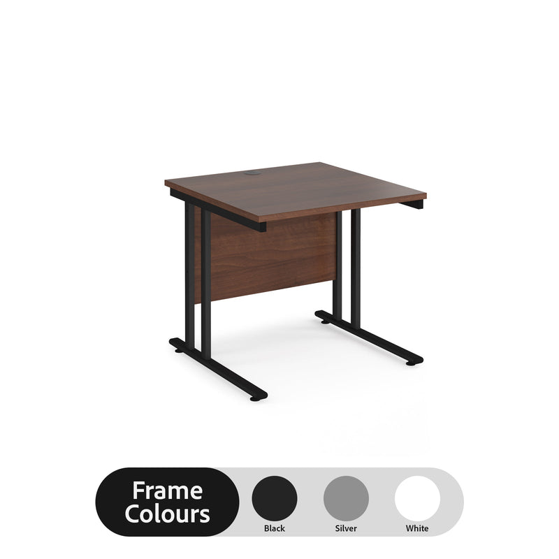 Maestro 25 straight desk 800mm deep - Walnut