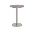 Monza circular poseur table with flat round brushed steel base 800mm - made to order