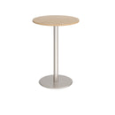 Monza circular poseur table with flat round brushed steel base 800mm - made to order