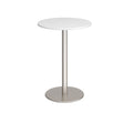 Monza circular poseur table with flat round brushed steel base 800mm - made to order