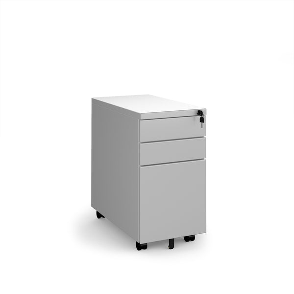 Steel 3 drawer narrow mobile pedestal