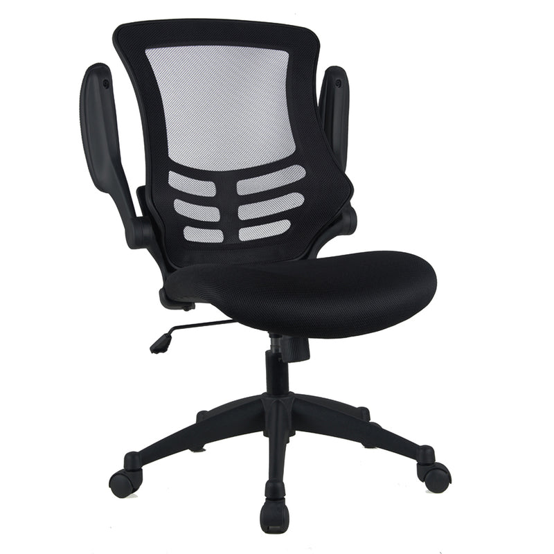 Mesh-OP - Deluxe Mesh Operator Chair with Folding Arms in Black