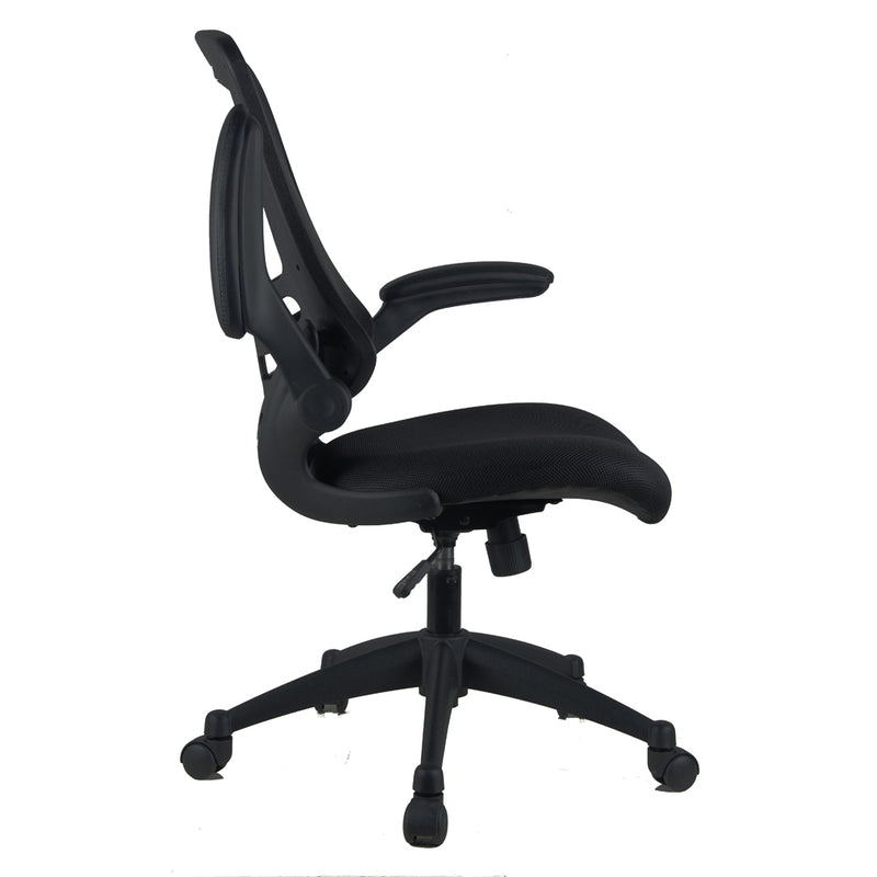 Mesh-OP - Deluxe Mesh Operator Chair with Folding Arms in Black