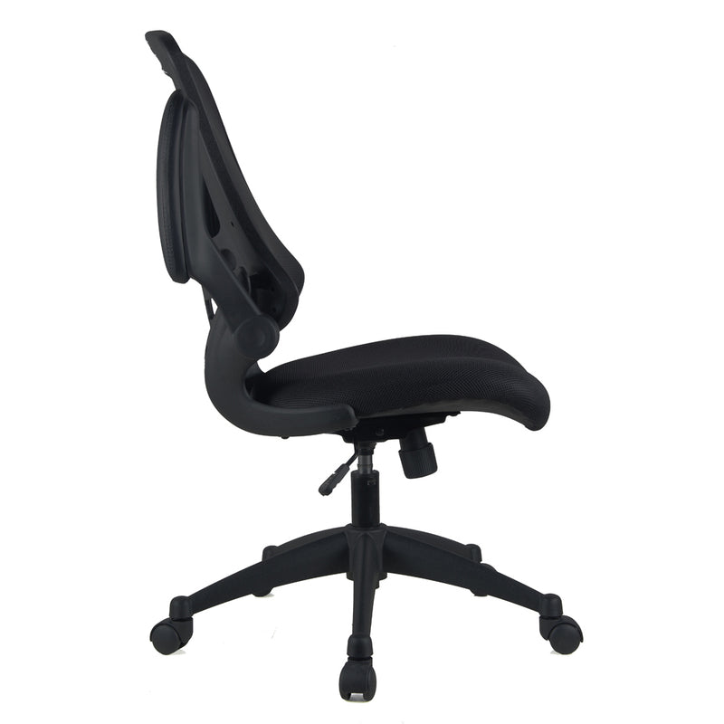 Mesh-OP - Deluxe Mesh Operator Chair with Folding Arms in Black