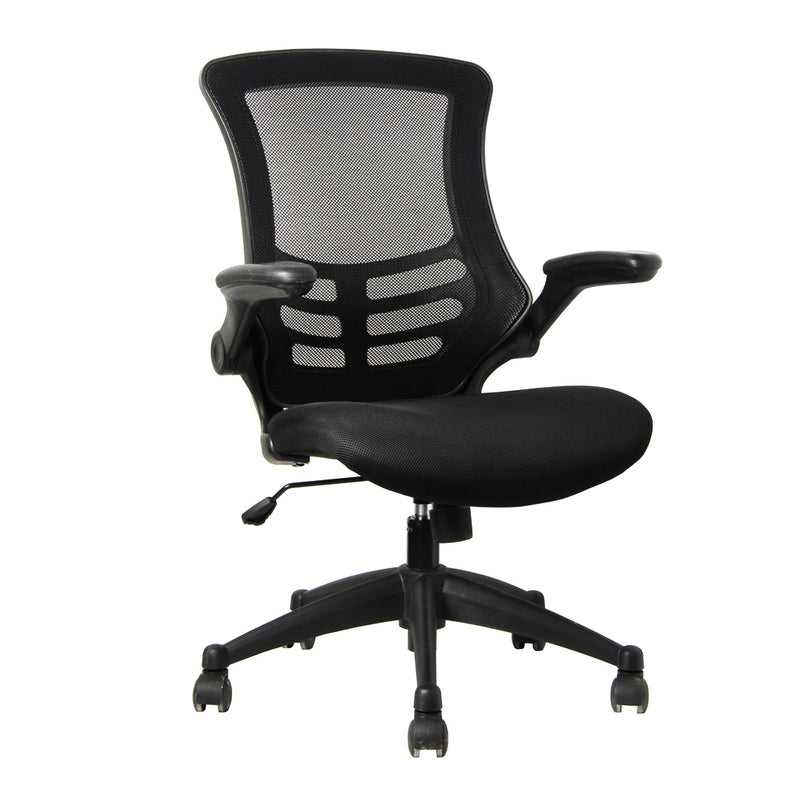 Mesh-OP - Deluxe Mesh Operator Chair with Folding Arms in Black