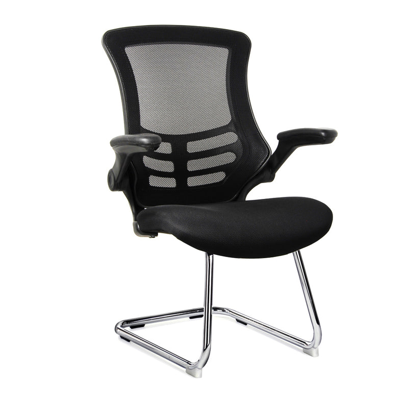 MESH-VIS - Deluxe Mesh Operator Chair with Folding Arms with cantilever frame