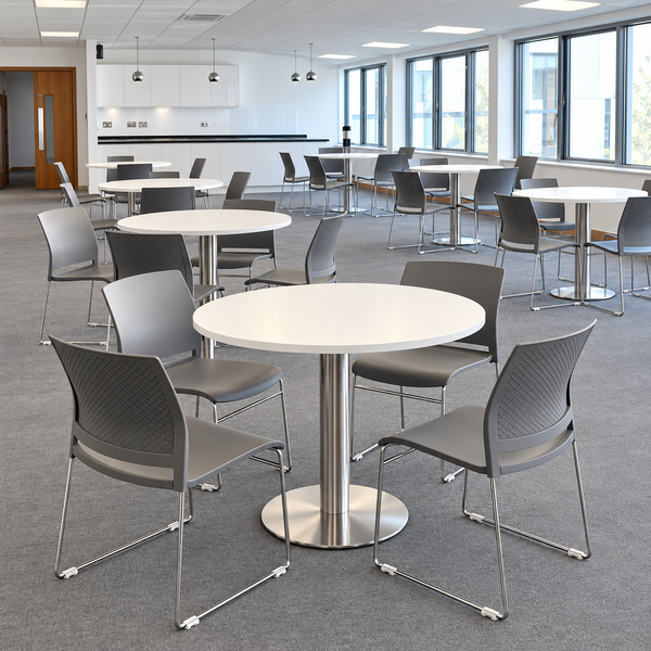 Used Modern Canteen Set with White Round Table and 4 Chairs