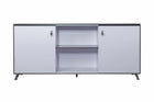 Nero 1.8m Two Door Credenza Unit with Adj. Shelving - Anthracite