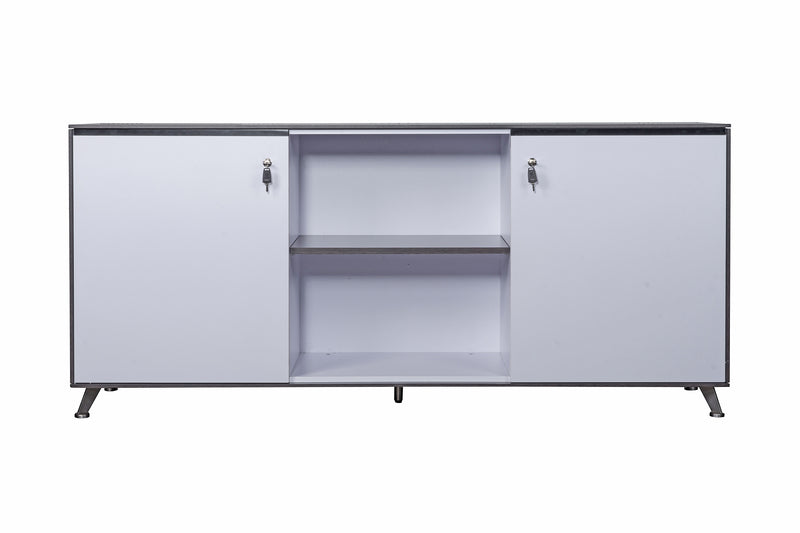 Nero 1.8m Two Door Credenza Unit with Adj. Shelving - Anthracite