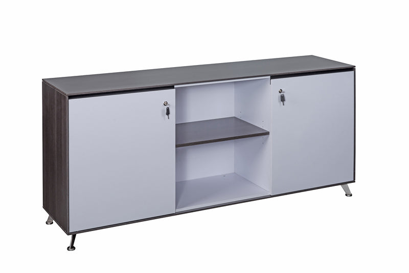 Nero 1.8m Two Door Credenza Unit with Adj. Shelving - Anthracite